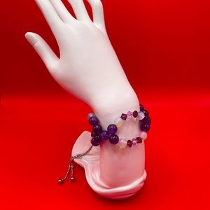 Handmade Guardian Collection Amethyst, opal and Crystals Bracelet